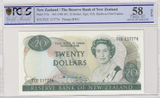 New Zealand, 20 Dollars, 1981, AUNC, p173a
PCGS 58, OPQ, Queen Elizabeth II Bankonte, serial number: TCE 117774
Estimate: $75-150