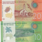 Nicaragua, 10 Cordobas and 20 Cordabas, 2015, UNC, p201 / p209, (Total banknotes)
serial numbers: A 00863541 and A 00736546, plastic
Estimate: $5-10