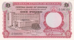 Nigeria, 1 Pound, 1967, UNC, p8
serial number: B/62 546358
Estimate: $10-20