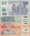 Nigeria, 5 Naira, 10 Naira, 20 Naira and 50 Naira, 2011-2017, UNC, (Total 4 banknotes) 
Polymer
Estimate: $5-10