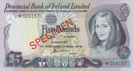 Northern Ireland, 5 Pounds, 1977, UNC, p248, SPECIMEN
serial number: *009157, Collector Issue
Estimate: $30-60