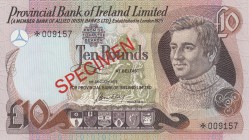 Northern Ireland, 10 Pounds, 1977, UNC, p249, SPECIMEN
serial number: *009157, Collector Issue
Estimate: $40-80