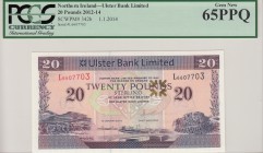 Northern Ireland, 20 Pounds, 2014, UNC, p342b
PCGS 65 PPQ, serial number:L 6607703
Estimate: $50-100