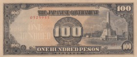 Philippines, 100 Pesos, 1944, UNC, p112
Japanese Occupation, WWII
Estimate: $5-10