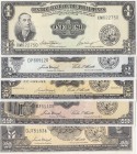 Philippines, 1 Peso, 2 Pesos, 5 Pesos, 10 Pesos and 20 Pesos, 1949, UNC, p133 /p134 /p135 / p135 /p137, (Total 5 banknotes)
serial numbersı: XM 62275...