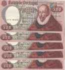Portugal, 500 Escudos, 1979, AUNC (+), p177, (Total 5 banknotes)
serial numbers: ACN 60698, ACN 60694, ACN 60690, ACN 60682, ACN 60689
Estimate: $50...