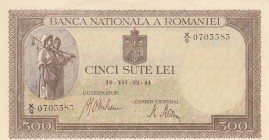 Romania, 500 Lei, 1941, UNC, p51
serial number: X/9 0703583
Estimate: $25-50