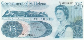 Saint Helena, 5 Pounds, 1976, UNC, p7a
serial number: H/1 399549, Queen Elizabeth II portrait
Estimate: $75-150