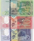 Saint Thomas and Prince, 5 Dobras, 10 Dobras and 20 Dobras, 2016-2017, UNC, (Total 3 banknotes)
Estimate: $10-20