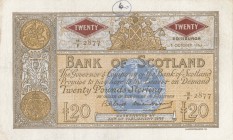 Scotland, 20 Pounds, 1963, XF (-), p94f
serial number: 10 /F 2877
Estimate: $250-500