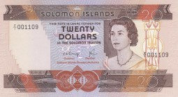 Solomon Islands, 20 Dollars, 1981, UNC, p8, REPLACEMENT
Queen Elizabeth II portrait, serial number: Z/1 001109
Estimate: $200-400