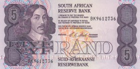 South Africa, 5 Rand, 1990-1994, UNC, p119e
serial number: BK 9612736, Sir Jan van Riebeeck portrait (Dutch navigator and colonial administrator)
Es...