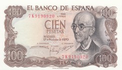 Spain, 100 Pesetas, 1970, UNC, p152
serial number: 7K 9190920
Estimate: $5-10