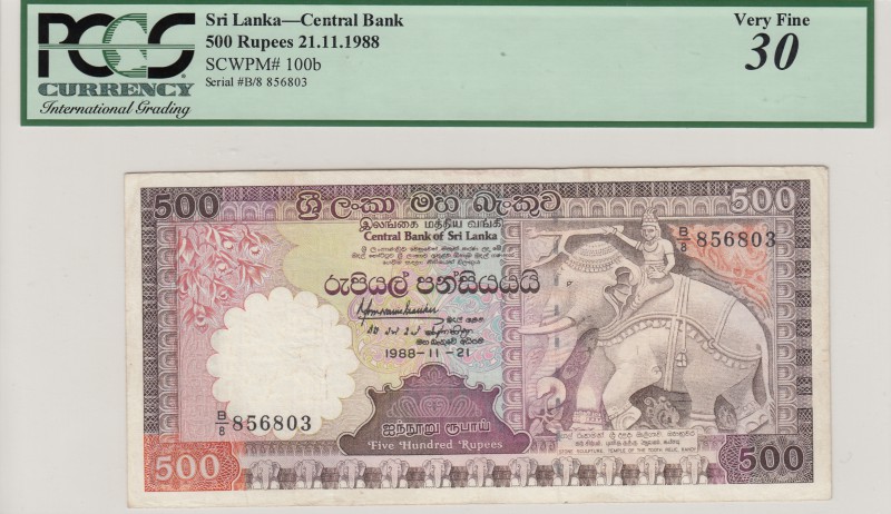 Sri Lanka, 500 Rupees, 1988, VF, p100b
serial number: B/8 856803
Estimate: $25...