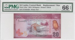 Sri Lanka, 20 Rupees, 2010, UNC, p123a, REPLACEMENT
PMG 66 EPQ, serial number: Z/2 044425
Estimate: $25-50