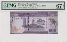 Sri Lanka, 500 rupees, 2010, UNC, p126a
PMG 67 EPQ, serial number:T5 029679, High condition
Estimate: $50-100