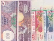 Suriname, 5 Gulden, 10 Gulden and 100 Gulden (2), 1995-1998, UNC, (Total 4 banknotes)
Estimate: $10-20