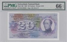 Switzerland, 20 Franken, 1955, UNC, p46b
PMG 66 EPQ, serial number: 6K 070581
Estimate: $75-150