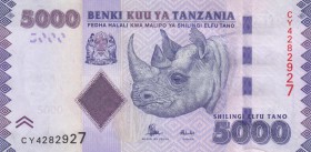 Tanzania, 5000 Shillings, 2015, UNC, p43b
serial number: CY 4282927
Estimate: $5-10