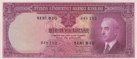Turkey, 1 Lira, 1942, UNC, p135
serial number: B10 448192
Estimate: $500-1000