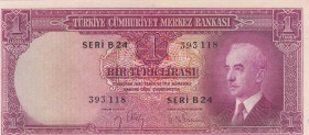 Turkey, 1 Lira, 1942, UNC, p135
serial number: B24 393118
Estimate: $500-1000