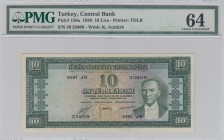Turkey, 10 Lira, 1952, UNC, p156
PMG 64, serial number: J9 35809
Estimate: $4000-8000