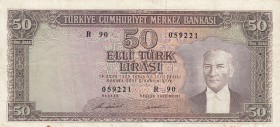 Turkey, 50 Lira, 1971, VF, p187a
serial number: R90 059221, natürel
Estimate: $15-30