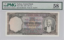 Turkey, 100 Lira, 1958, AUNC (+), p169
PMG 58, serial number: N18 091318
Estimate: $1000-2000
