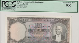 Turkey, 100 Lira, 1958, AUNC (+), p169
PCGS 58, serial number: N18 069750
Estimate: $250-500