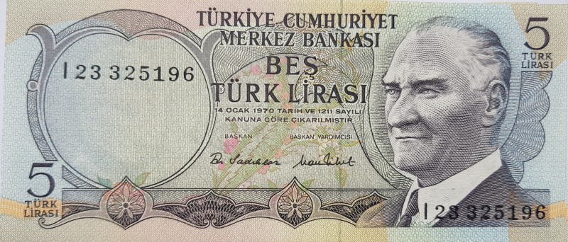 Turkey, 5 Lira, 1976, UNC, p185, (Total 75 banknotes)
Estimate: $50-100