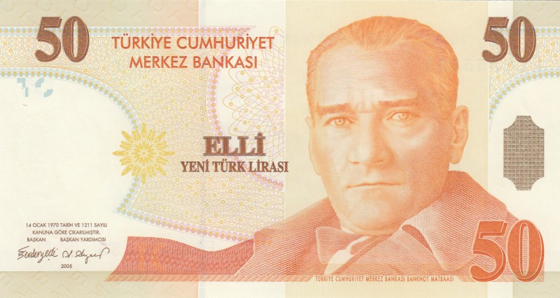 Turkey, 50 New Turkish Lira, 2005, UNC, p220, RADAR
serial number: E24 555555
...