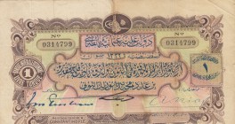 Turkey, Ottoman Empire, 1 Lira, 1914, VF / XF, p68, Tristram - Nias / Ferid
V. Mehmed Reşad period, sign: Tristram - Nias / Ferid, AH: 1332, serial n...