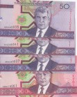 Turkmenistan, 50 Manat and 100 Manat, 2005, UNC, p17 / p18, (Total 4 banknotes)
Estimate: $5-10