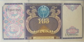 Uzbekistan, 100 Som, 1994, UNC, p79, BUNDLE
100 pieces consecutive banknotes
Estimate: $50-100