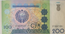 Uzbekistan, 200 Som, 1997, UNC, p80, BUNDLE
100 pieces consecutive banknotes
Estimate: $15-30