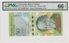 Venezuela, 50 Bolivares, 2015, UNC, p92j
PMG 66, EPQ, seri numarası: AH 69918047
Estimate: $25-50