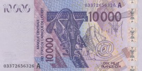 West African States, 10.000 Francs, 2003, UNC, p118Aa
Ivory Coast, serial number: 03372656326
Estimate: $50-100