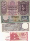 Mix Lot, Total 4 Europen banknotes
Serbia 100 Dinare 1941, UNC; Hungary 100 Pengö 1930 UNC; Greece 1000 Drachmai 1939 XF; Iceland 500 Kronur 2001 XF...