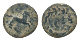 PHRYGIA, Philomelion. Late 2nd-early 1st centuries BC. AE. Obv: Horse leaping right Rev: Upward crescent within wreath Condition: Good very fine
Weig...