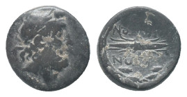 PHRYGIA, Abbaitis, 2nd-1st century BC, AE Obv: Laureate head of Zeus right
Rev: MΥΣΩN ABBAITΩN, winged thunderbolt; all within oak wreath Condition: ...