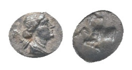 IONIA, Ephesos, Obol, ca 245-202 BC. AR Obv: Draped bust of Artemis right; bow and quiver over shoulder Rev: Forepart of stag left Condition: Good ver...