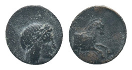 IONIA, Kolophon 330-280 BC. AE Obv: Laureate head of Apollo right Rev: Forepart of bridled horse right; ΚΟ below Condition: Good very fine
Weight: 2....