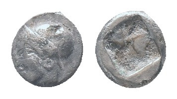 IONIA, Phokaia, Trihemiobol, 521-478 BC, AR Obv: Female head left, wearing helme...