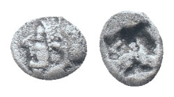 IONIA, Phokaia, Trihemiobol, 521-478 BC, AR Obv: Female head left, wearing helmet or close fitting cap Rev: Quadripartite incuse square Condition: Goo...