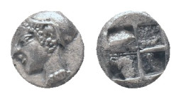 IONIA, Phokaia, Trihemiobol, 521-478 BC, AR Obv: Female head left, wearing helmet or close fitting cap Rev: Quadripartite incuse square Condition: Goo...