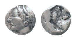 IONIA, Phokaia, Trihemiobol, 521-478 BC, AR Obv: Female head left, wearing helmet or close fitting cap Rev: Quadripartite incuse square Condition: Goo...