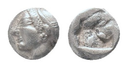 IONIA, Phokaia, Trihemiobol, 521-478 BC, AR Obv: Female head left, wearing helmet or close fitting cap Rev: Quadripartite incuse square Condition: Goo...