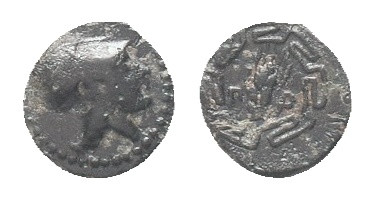 IONIA, Priene, Circa 350-340 BC. Chalkous Obv: Head of Athena to right, wearing ...
