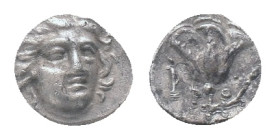 ISLANDS OFF CARIA, Rhodos. Rhodes. Circa 170-150 BC. Hemidrachm, AR Obv: Radiate head of Helios facing, turned slightly to right. Rev. P - O / [....] ...