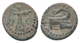 LYCIAN, Phaselis, Circa. 190-167 BC, AE Obv: Prow right, above crowning Nike flying right.
Rev: Φ - A, Athena advancing right, brandishing spear and ...